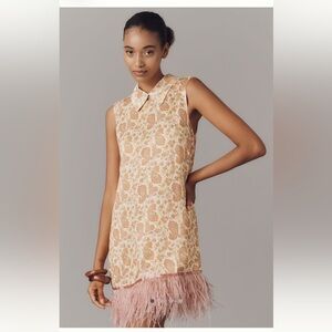 Maud club emery collared feather shift dress